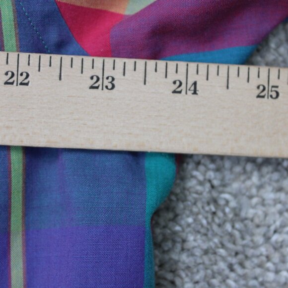 GANT Foxhunt Plaid Shirt Mens Large Pink/Blue/Yellow Cotton/Poly Short Sleeve - Picture 11 of 13